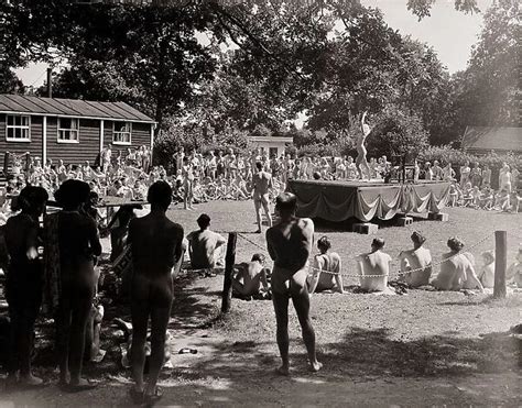 nude family pic|Family beauty contest at a nudist camp , 1965